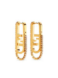 FENDI O'Lock-motif Crystal Earrings | Gold