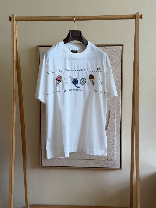 Fendi Ice Cream Embroidered T-Shirt