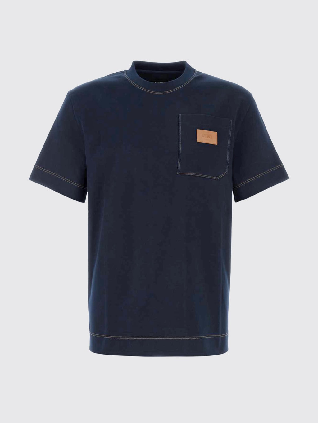 Fendi Contrast-Stitch Logo Patch T-Shirt
