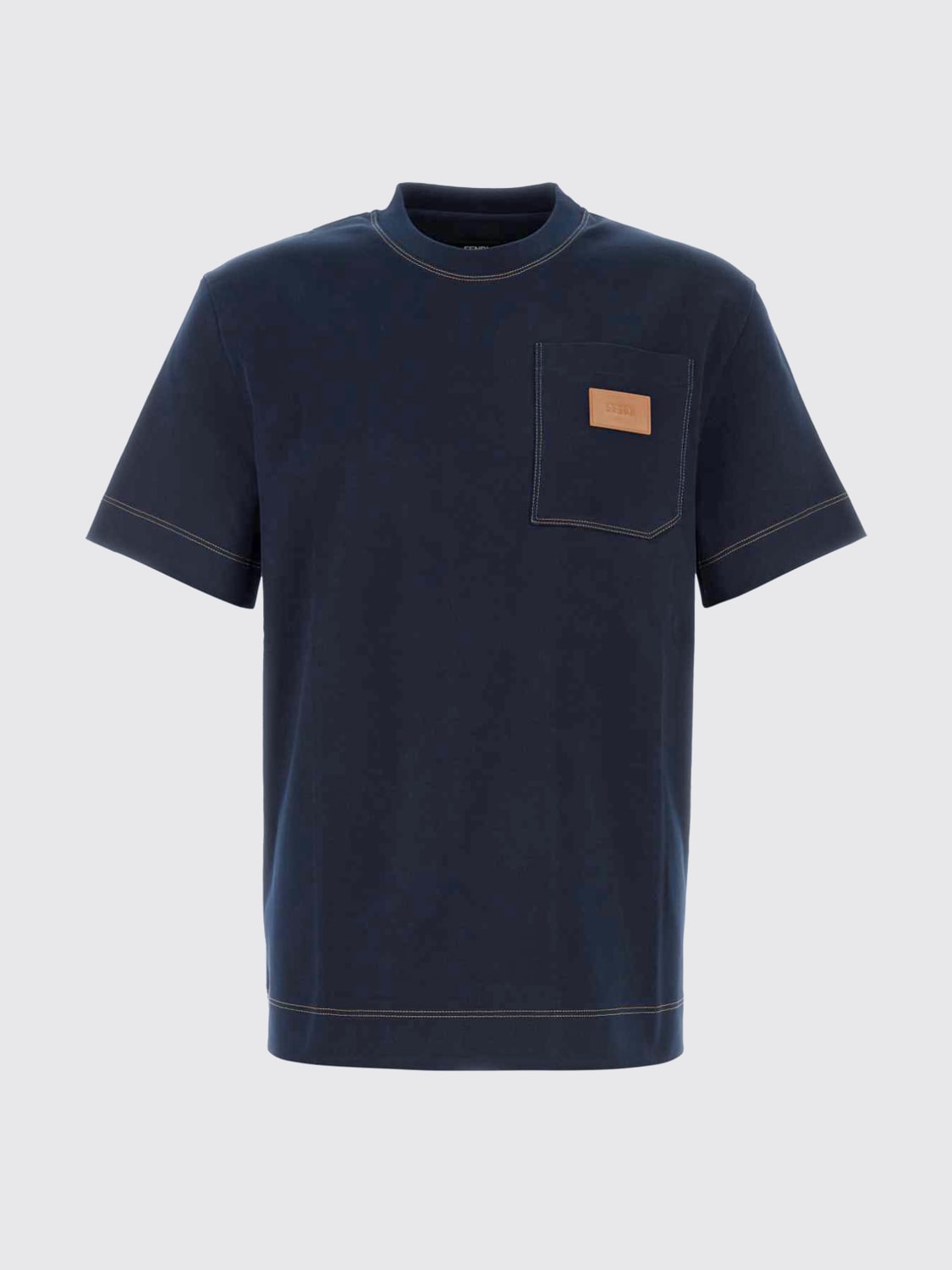 Fendi Contrast-Stitch Logo Patch T-Shirt