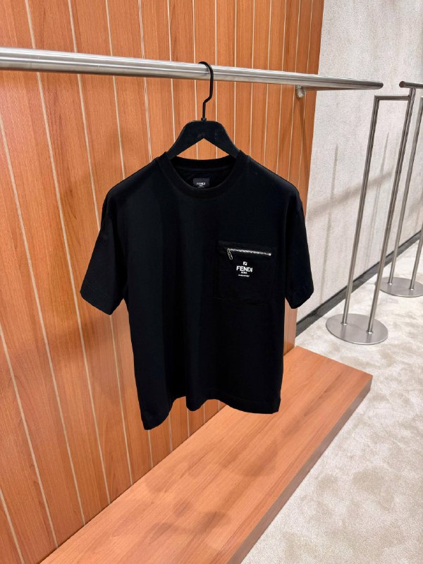 Fendi Zipped Pocket Cotton T-Shirt