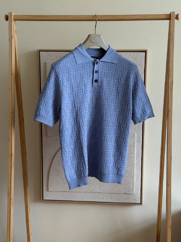Fendi FF Monogram Knit Polo Shirt