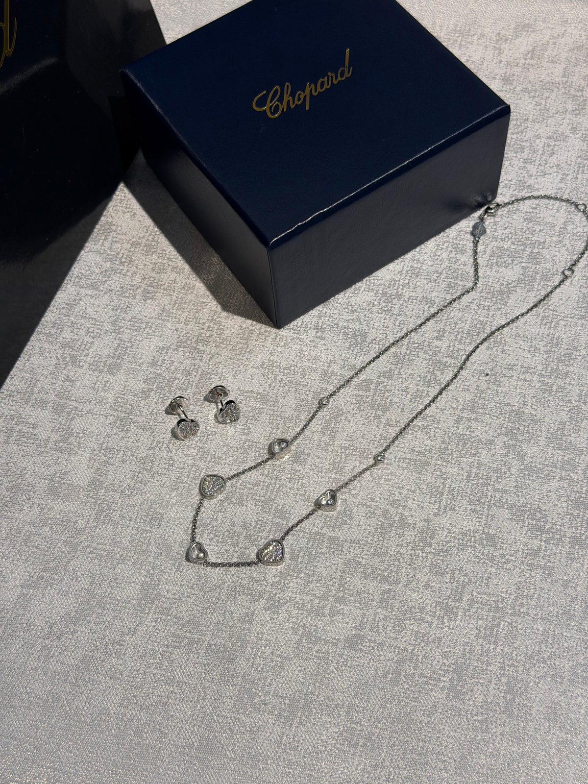 Chopard Happy Hearts White Gold Diamond Pendant & Earrings