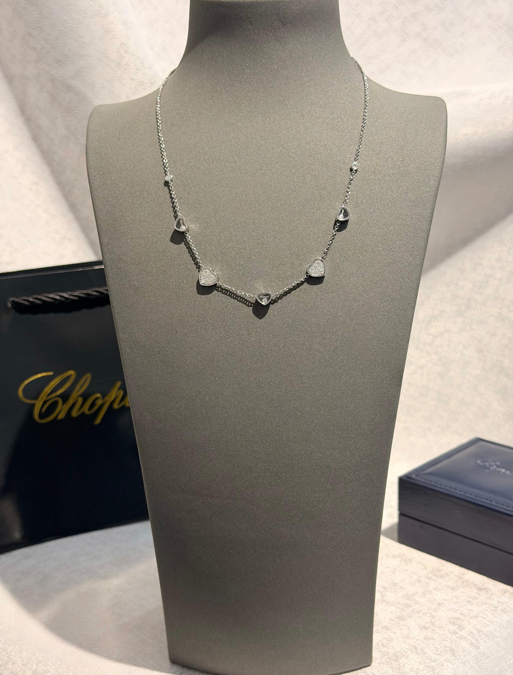 Chopard Happy Hearts White Gold Diamond Pendant & Earrings