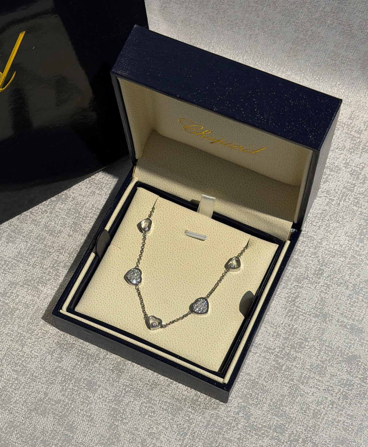 Chopard Happy Hearts White Gold Diamond Pendant & Earrings