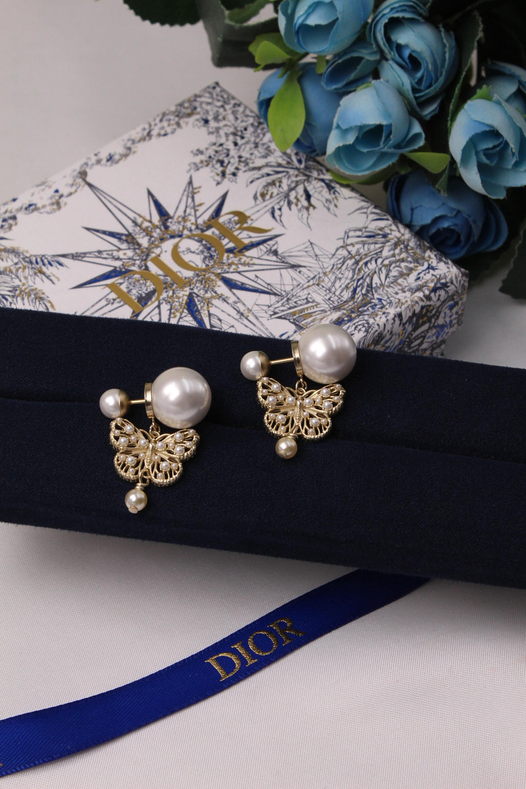 Dior Butterfly Faux Pearl set