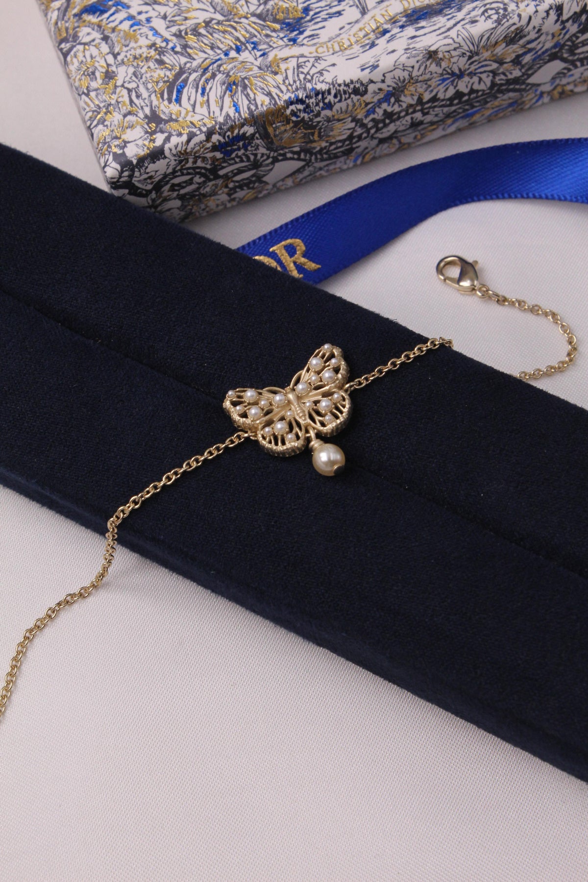 Dior Butterfly Faux Pearl set