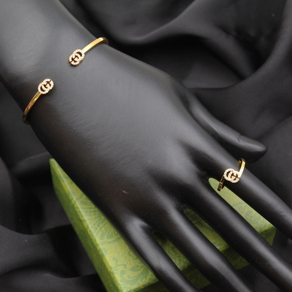 Gucci GG with Stone Bangle with Ring