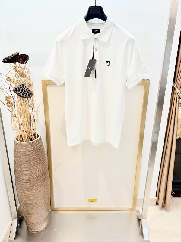 Fendi White Cotton Polo Shirt