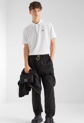 Fendi White Cotton Polo Shirt