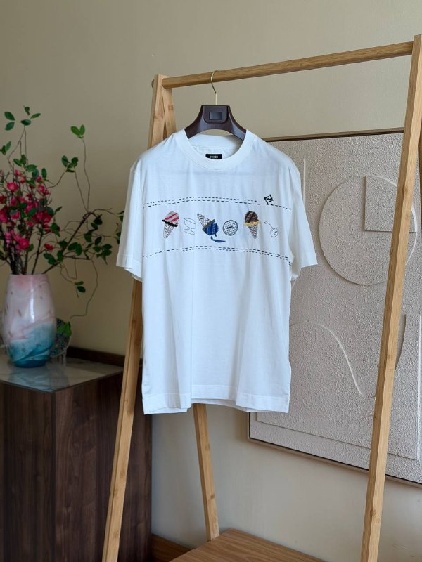 Fendi Ice Cream Embroidered T-Shirt