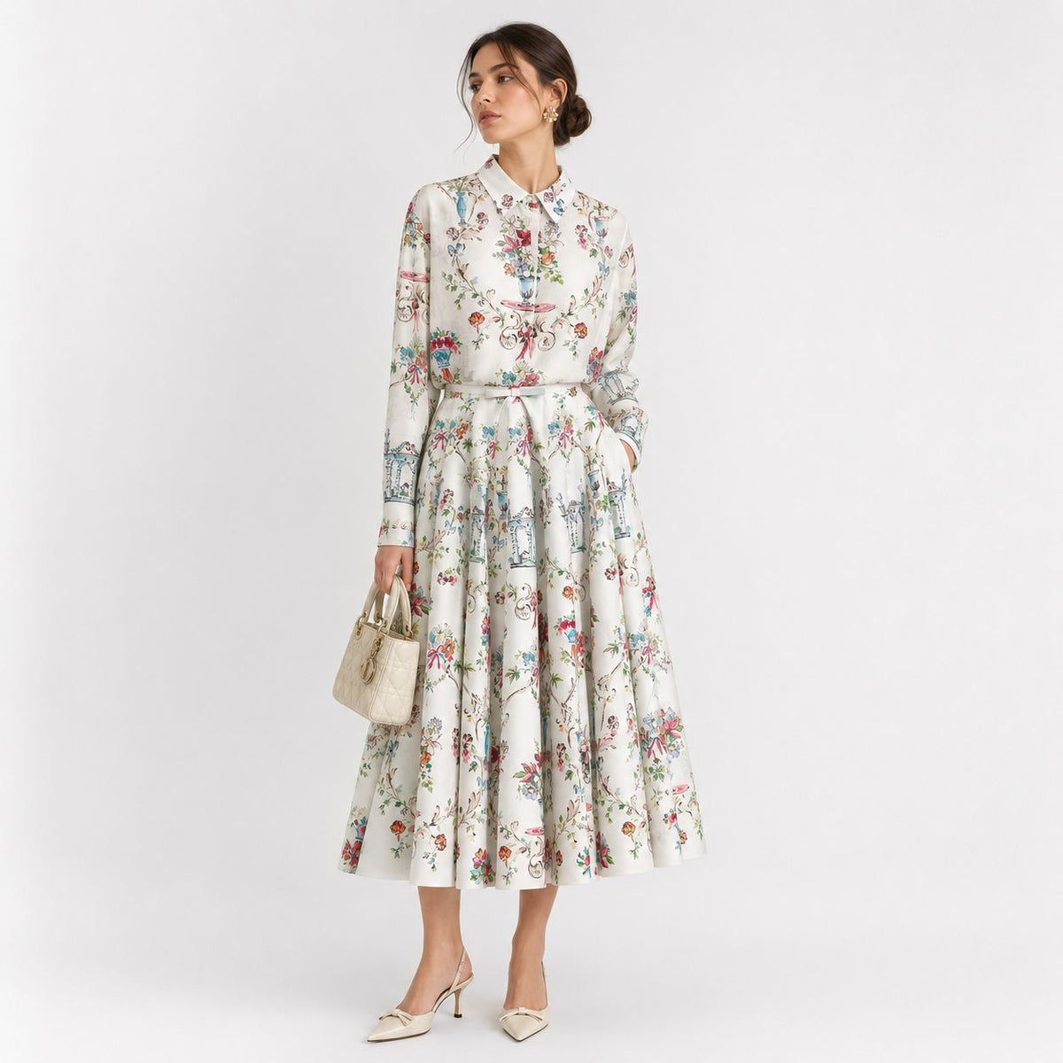 Dior Dioriviera Tied Cropped Blouse & Skirt