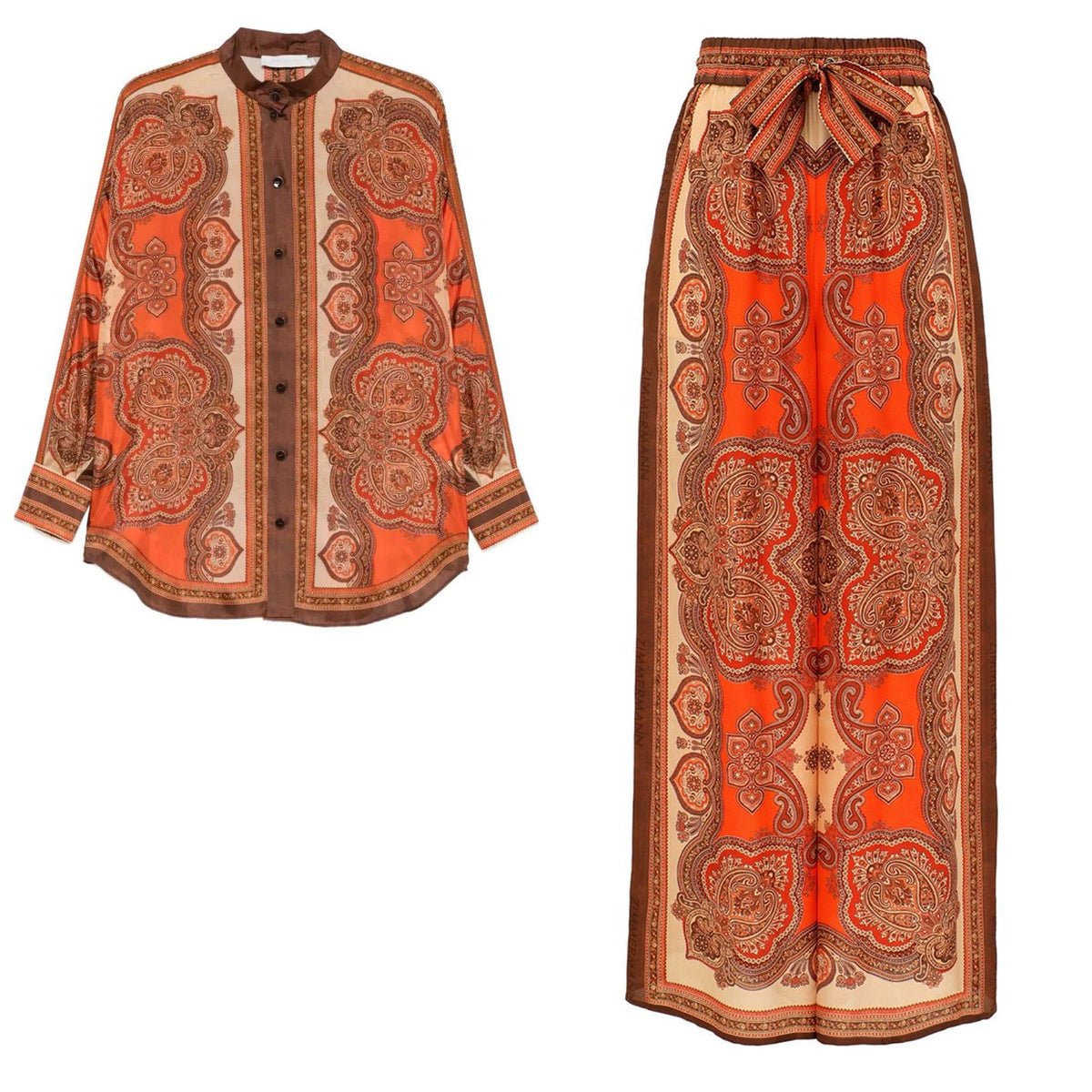 ZIMMERMANN Mahon paisley-print Belted Trousers & Shirt