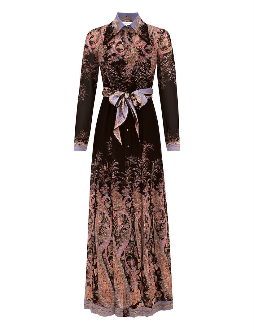 Zimmermann Alchemy Buttoned Sheath Dress features a paisley print