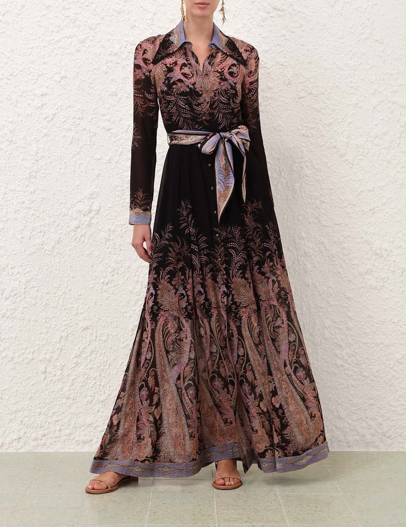 Zimmermann Alchemy Buttoned Sheath Dress features a paisley print
