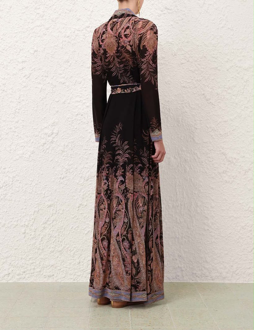 Zimmermann Alchemy Buttoned Sheath Dress features a paisley print