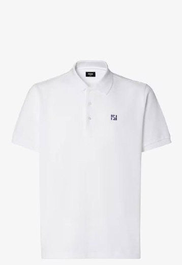Fendi White Cotton Polo Shirt