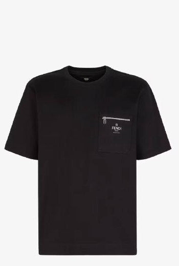 Fendi Zipped Pocket Cotton T-Shirt