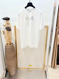Fendi Embroidered Logo Crew Neck T-Shirt