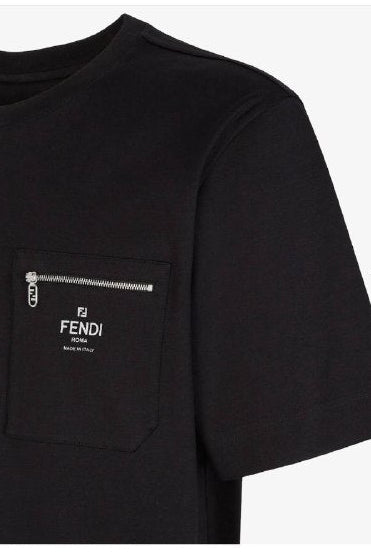 Fendi Zipped Pocket Cotton T-Shirt