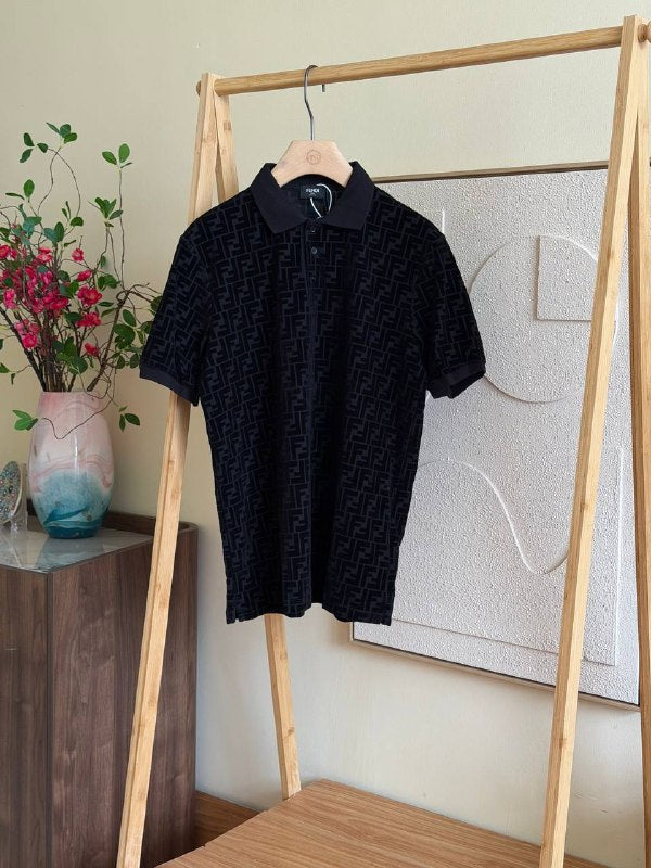 Fendi Black 'Forever Fendi' Polo Shirt
