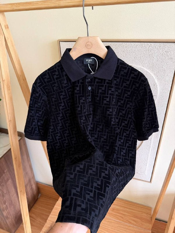 Fendi Black 'Forever Fendi' Polo Shirt