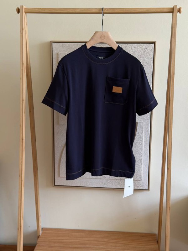 Fendi Contrast-Stitch Logo Patch T-Shirt